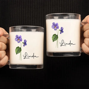 Le bonheur partagé est la fleur - Mug en verre personnalisé pour meilleure amie - Cadeau pour meilleures amies, meilleures amies, sœurs