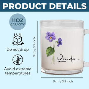 Le bonheur partagé est la fleur - Mug en verre personnalisé pour meilleure amie - Cadeau pour meilleures amies, meilleures amies, sœurs