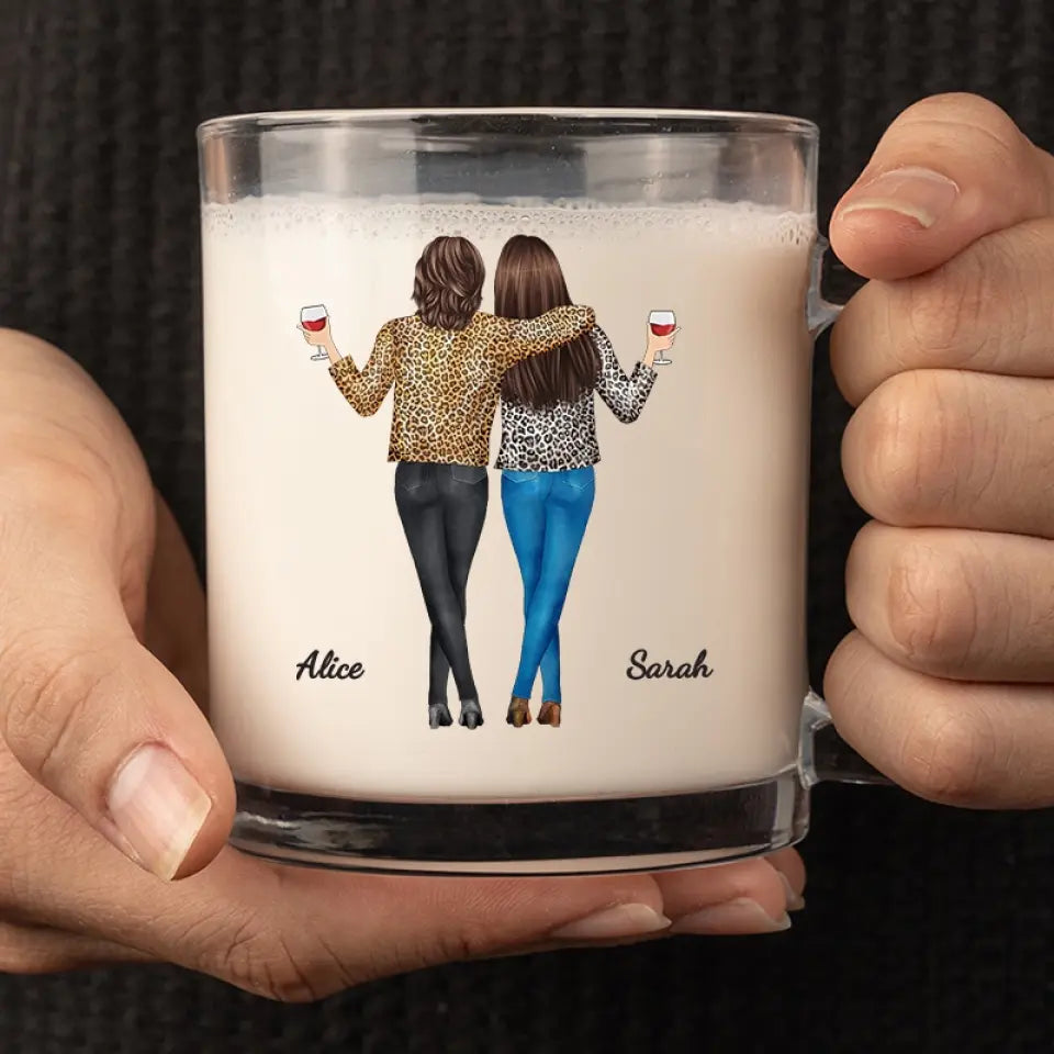 La vie est meilleure avec Best-Tea - Mug en verre personnalisé Bestie - Cadeau pour meilleures amies, meilleures amies, sœurs