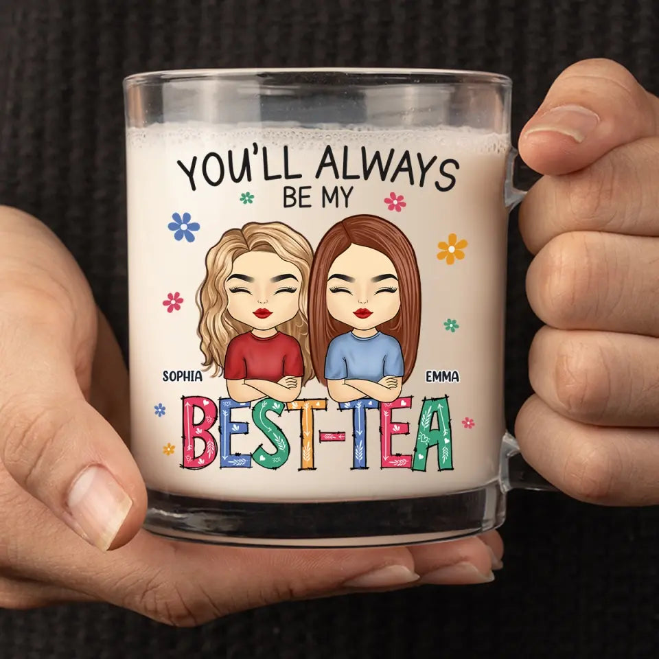 Tu es mon âme sœur - Tasse en verre personnalisée Bestie - Cadeau pour meilleures amies, BFF, sœurs