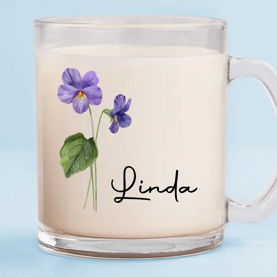Le bonheur partagé est la fleur - Mug en verre personnalisé pour meilleure amie - Cadeau pour meilleures amies, meilleures amies, sœurs