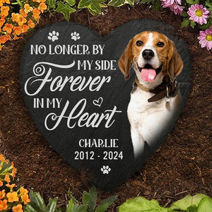 Photo personnalisée « Toujours dans mes pensées » - Pierre commémorative personnalisée en forme de cœur - Cadeau de condoléances pour les propriétaires et les amoureux des animaux