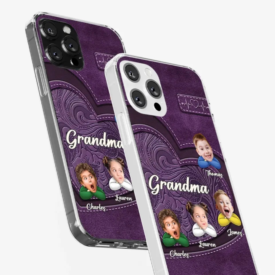 Photo personnalisée « Mes personnes préférées m'appellent grand-mère » - Coque de téléphone transparente personnalisée pour famille - Cadeau pour maman et grand-mère