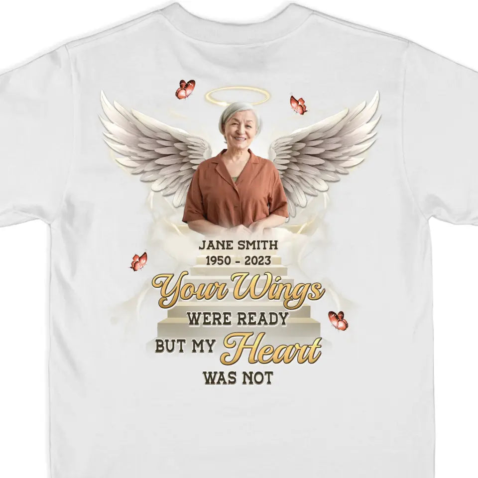 Photo personnalisée « Toujours dans mon cœur » – T-shirt unisexe personnalisé, sweat à capuche, sweat-shirt – Cadeau de condoléances pour les membres de la famille