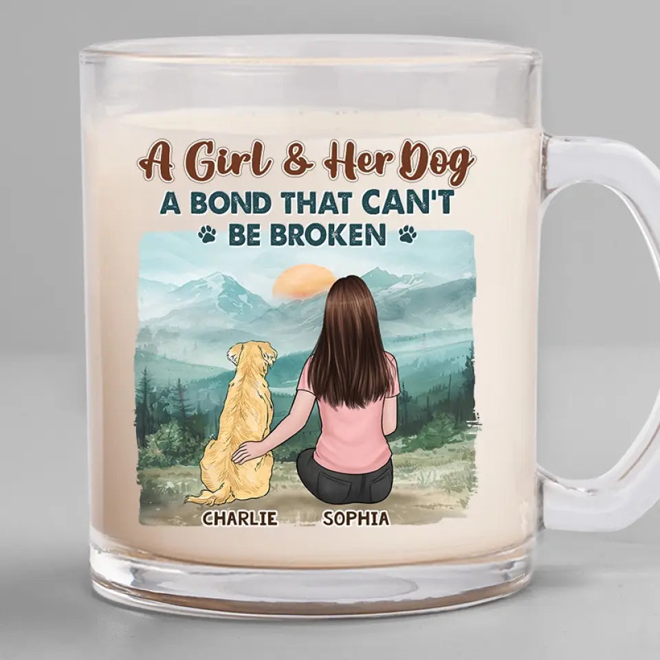 Le lien indéfectible entre les animaux et leurs propriétaires - Mug en verre personnalisé pour chien - Cadeau pour les propriétaires et les amoureux des animaux