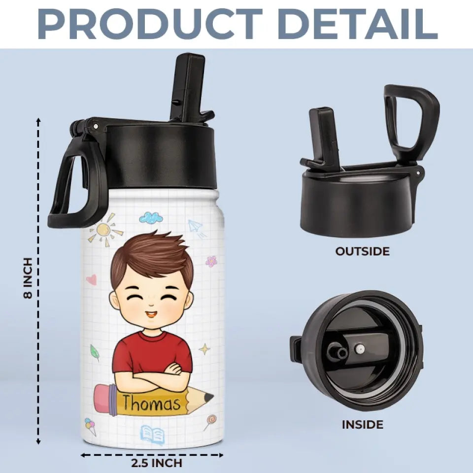 Attention CP, j'arrive ! - Gourde personnalisée pour enfant - Cadeau de rentrée scolaire pour enfant et petit-enfant