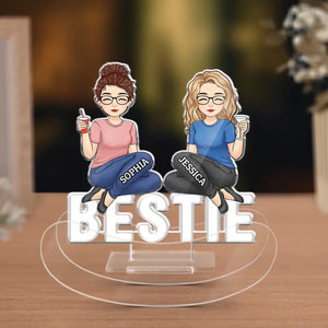 Support à secouer personnalisé en acrylique « Friends Forever » – Cadeau pour meilleures amies, meilleures amies et sœurs