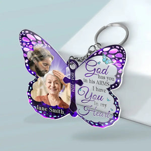 Porte-clés personnalisé en acrylique avec photo « Tu nous manques et nous t'aimons toujours » - Cadeau de condoléances pour les membres de la famille