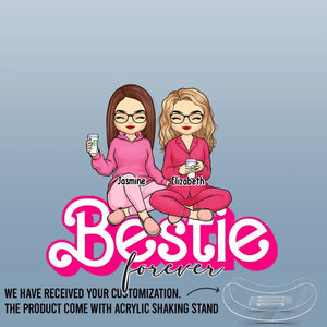 Besties Forever - Support à secouer personnalisé en acrylique - Cadeau pour meilleures amies, meilleures amies, sœurs