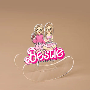 Besties Forever - Support à secouer personnalisé en acrylique - Cadeau pour meilleures amies, meilleures amies, sœurs