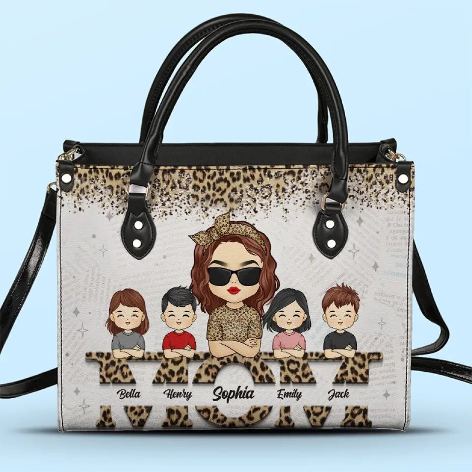 Les grands-mères sont des mamans avec beaucoup de glaçage - Sac à main en cuir personnalisé pour la famille - Cadeau pour maman, grand-mère