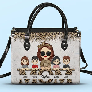Les grands-mères sont des mamans avec beaucoup de glaçage - Sac à main en cuir personnalisé pour la famille - Cadeau pour maman, grand-mère