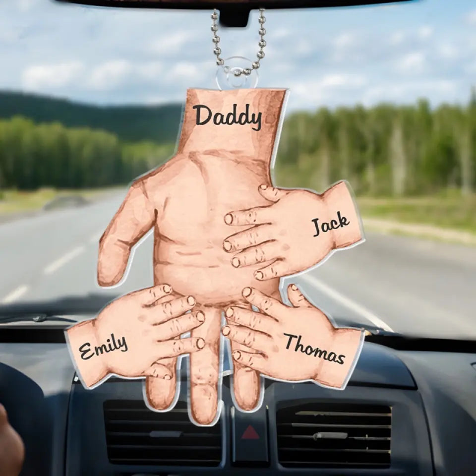 Le pouvoir d'un père dans la vie d'un enfant est incomparable - Décoration de voiture personnalisée pour la famille - Forme personnalisée en acrylique - Cadeau pour papa, grand-père
