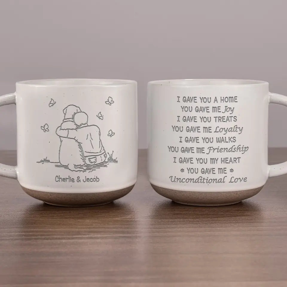 Tu m'as donné un amour inconditionnel - Mug personnalisé en céramique - Cadeau de condoléances pour les propriétaires et les amoureux des animaux