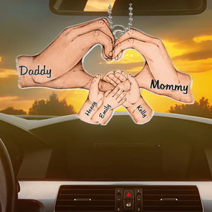 Reconnaissant envers ma famille bénie - Ornement de voiture personnalisé pour la famille - Forme personnalisée en acrylique - Cadeau pour les membres de la famille