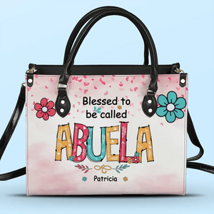 Heureux d'être appelé Grand-mère - Sac à main en cuir personnalisé pour la famille - Cadeau pour maman, grand-mère