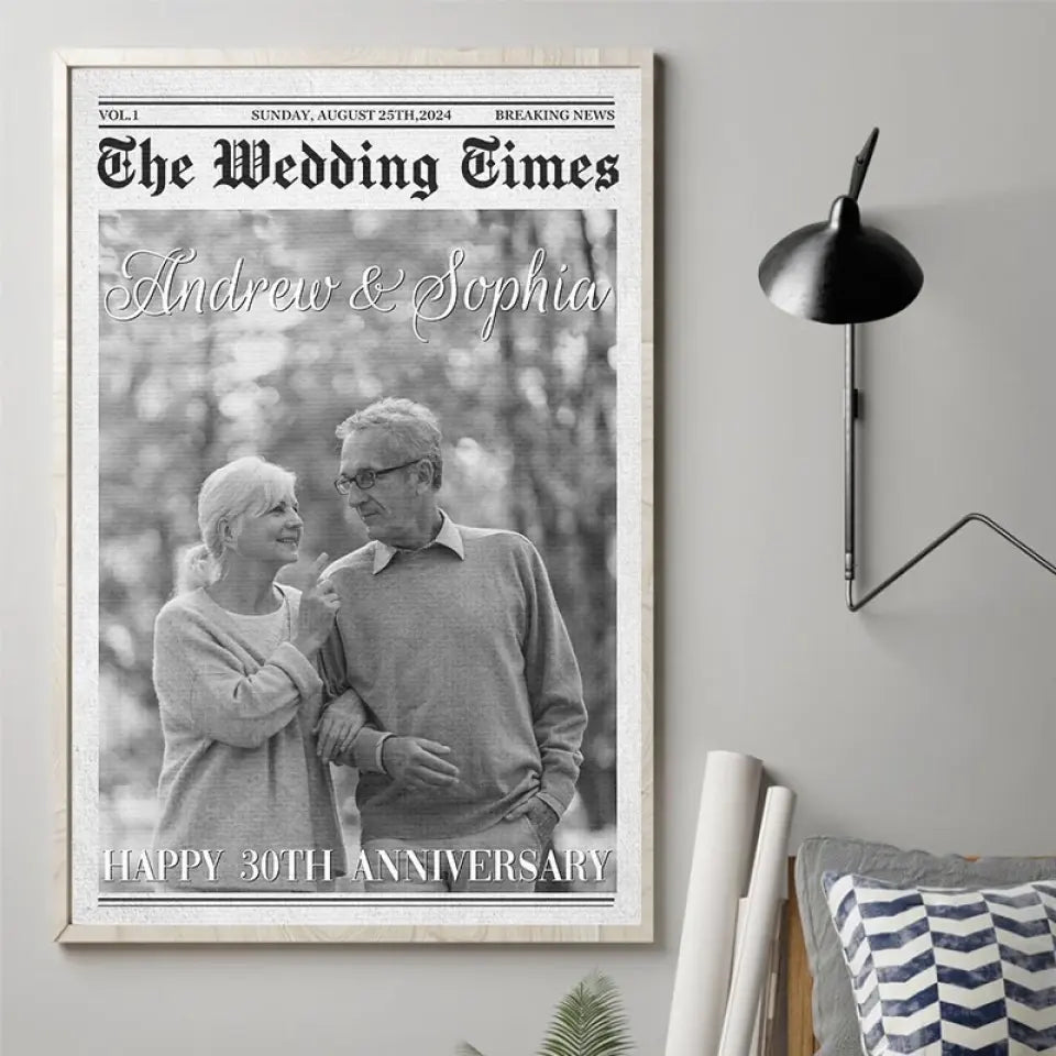 Photo personnalisée embrassant le voyage de la vie, main dans la main - Affiche verticale personnalisée pour couple - Cadeau pour mari et femme, anniversaire