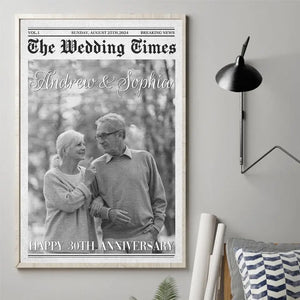 Photo personnalisée embrassant le voyage de la vie, main dans la main - Affiche verticale personnalisée pour couple - Cadeau pour mari et femme, anniversaire