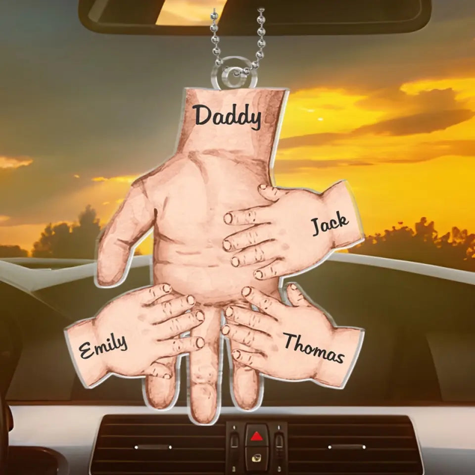Le pouvoir d'un père dans la vie d'un enfant est incomparable - Décoration de voiture personnalisée pour la famille - Forme personnalisée en acrylique - Cadeau pour papa, grand-père