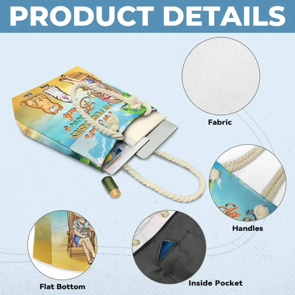 Tout ce dont j'ai besoin, ce sont mes petits animaux à fourrure ! Sac de plage personnalisé pour chien et chat ! Cadeau de vacances d'été pour les propriétaires et les amoureux des animaux.