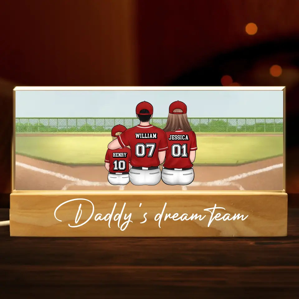 La famille, c'est tous ceux qui vous aiment inconditionnellement - Veilleuse LED 3D personnalisée en acrylique avec lettres - Cadeau pour les membres de la famille, les amateurs de sport et les sportifs