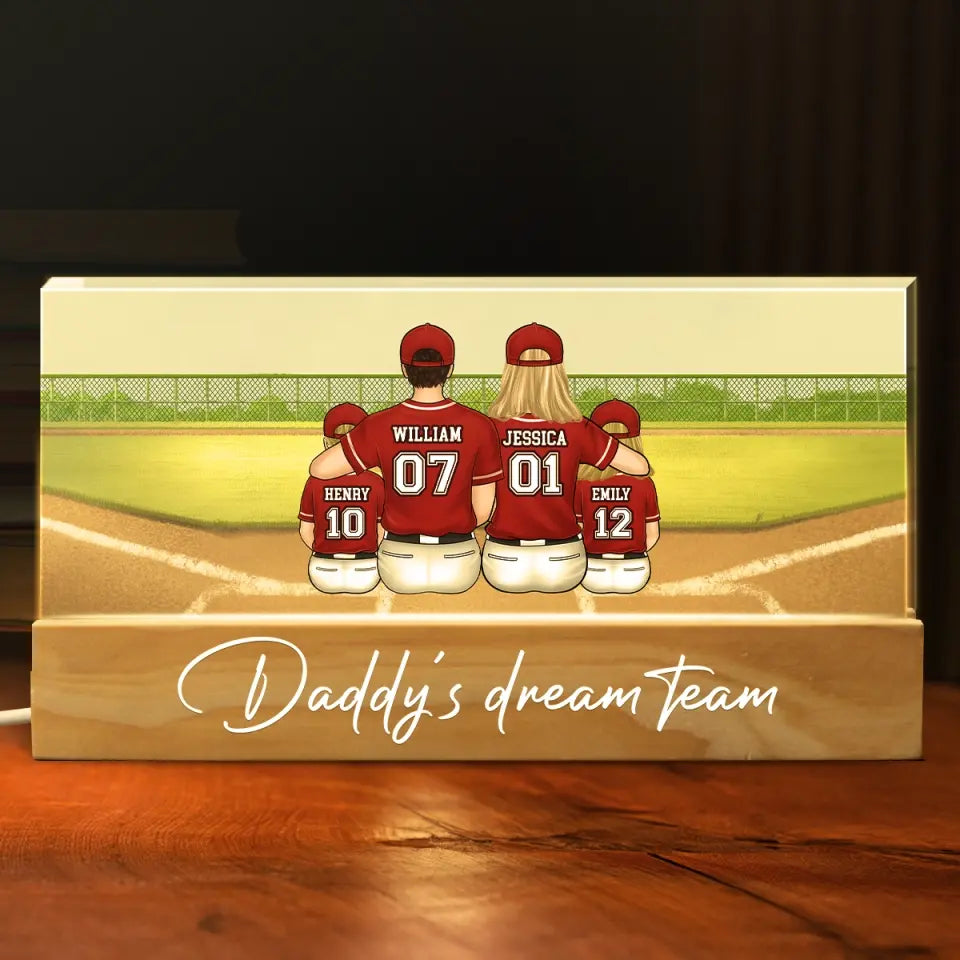 La famille, c'est tous ceux qui vous aiment inconditionnellement - Veilleuse LED 3D personnalisée en acrylique avec lettres - Cadeau pour les membres de la famille, les amateurs de sport et les sportifs