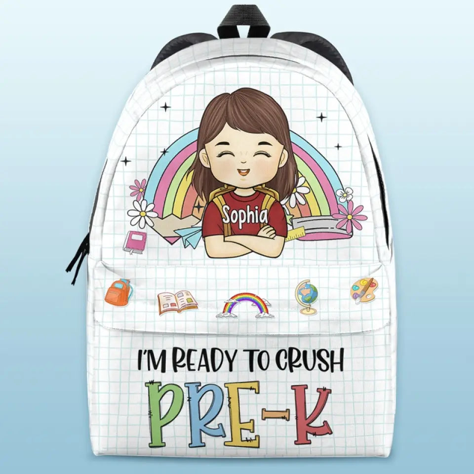 Je suis prêt à écraser - Sac à dos personnalisé pour enfant - Cadeau de rentrée scolaire pour enfant