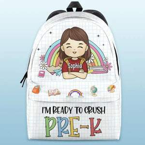 Je suis prêt à écraser - Sac à dos personnalisé pour enfant - Cadeau de rentrée scolaire pour enfant
