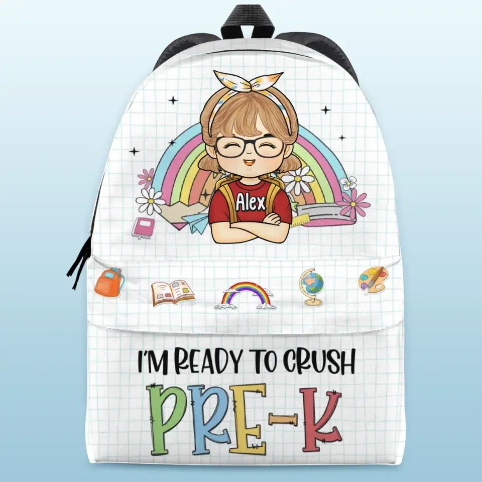 Je suis prêt à écraser - Sac à dos personnalisé pour enfant - Cadeau de rentrée scolaire pour enfant