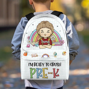 Je suis prêt à écraser - Sac à dos personnalisé pour enfant - Cadeau de rentrée scolaire pour enfant