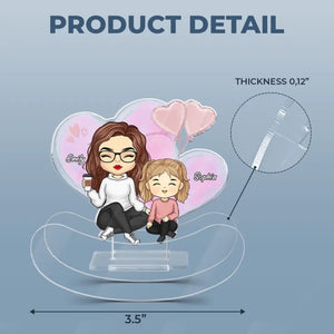 Les enfants complètent le cercle de l'amour - Support à secousses personnalisé en acrylique pour la famille - Cadeau pour maman, grand-mère