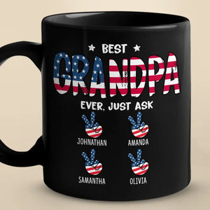 Meilleur grand-père de tous les temps - Mug noir personnalisé pour la famille - Cadeau pour papa et grand-père