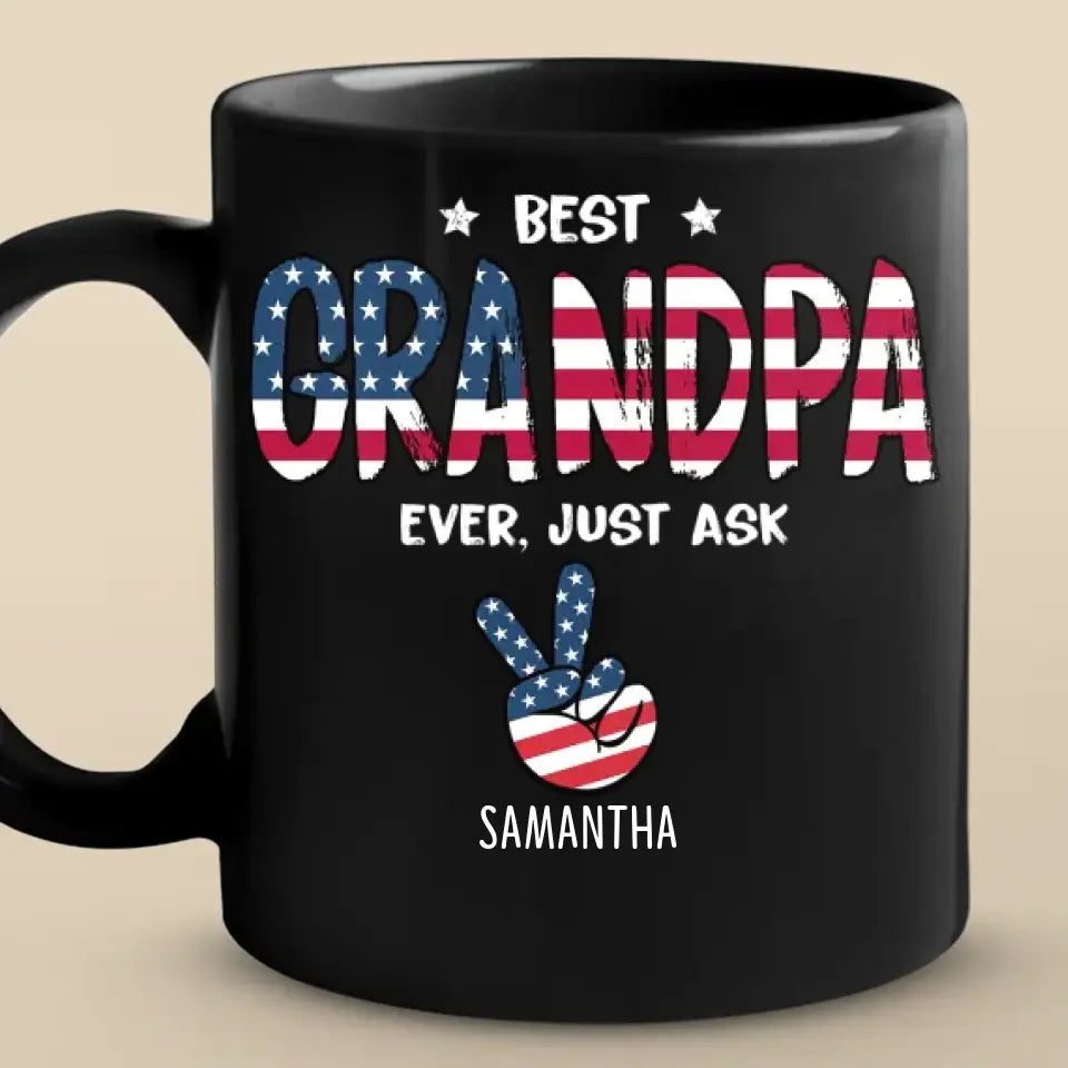 Meilleur grand-père de tous les temps - Mug noir personnalisé pour la famille - Cadeau pour papa et grand-père