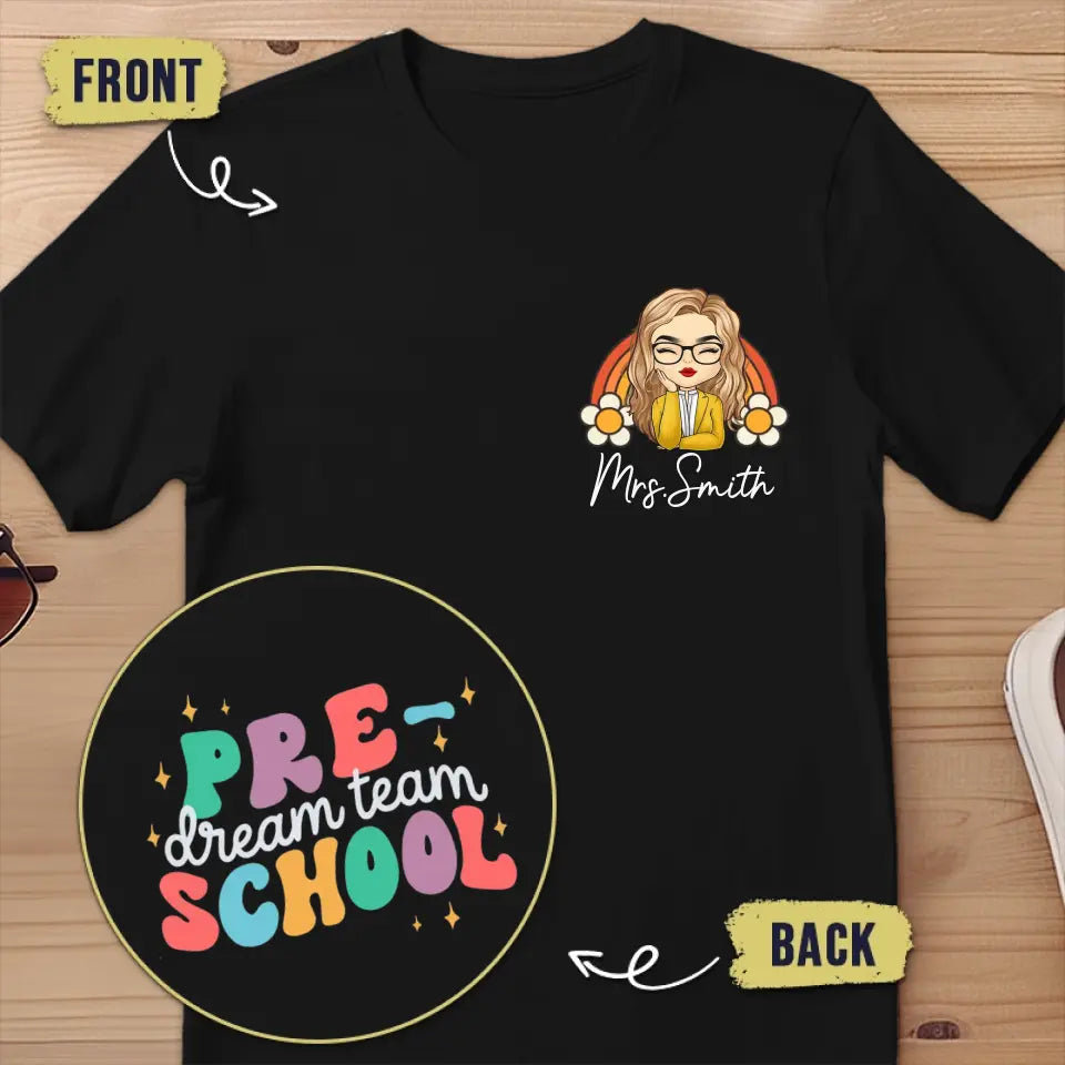Apprends-moi à pêcher et je mangerai toute ma vie - T-shirt unisexe personnalisé imprimé recto verso - Cadeau pour enseignant