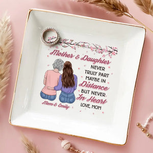 Mère et fille ne se séparent jamais vraiment - Plat à bijoux personnalisé pour la famille - Cadeau pour maman et fille