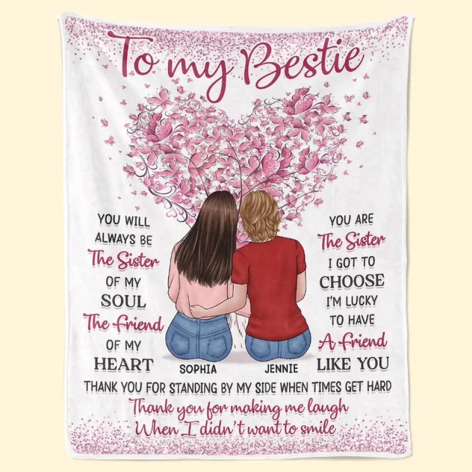 J'ai de la chance d'avoir un ami comme toi - Couverture personnalisée Bestie - Cadeau pour les meilleurs amis, BFF, sœurs