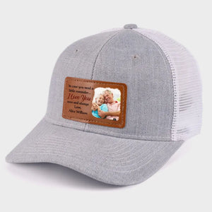 Photo personnalisée « Je t'aime maintenant et toujours » - Chapeau en cuir personnalisé pour couple - Cadeau pour mari et femme, anniversaire