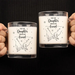 D'abord ma fille, pour toujours mon amie - Tasse en verre personnalisée pour la famille - Cadeau pour maman, grand-mère