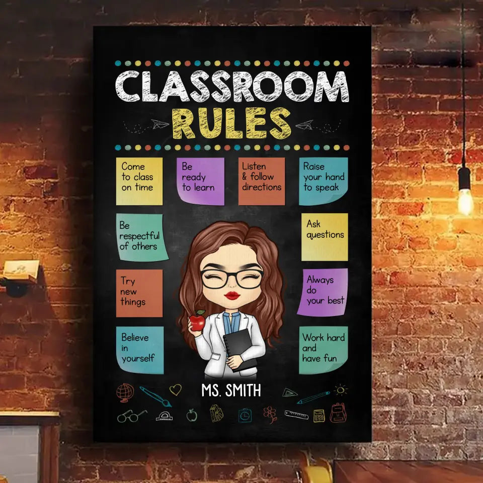Sans enseignants, la vie n'aurait pas de cours - Toile verticale personnalisée pour enseignant - Cadeau pour enseignant