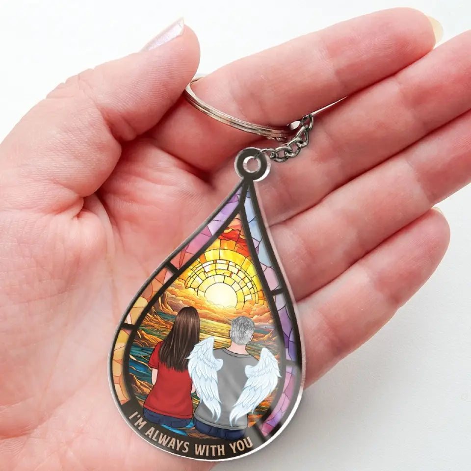Ces années peuvent passer, mais vous restez toujours - Porte-clés en acrylique personnalisé commémoratif - Cadeau de condoléances pour les membres de la famille