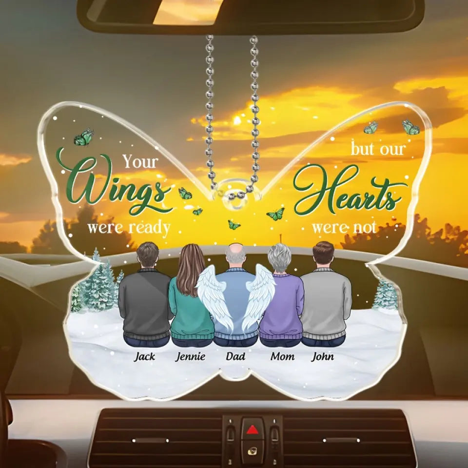 Je te reverrai un jour, dans les nuages - Ornement de voiture personnalisé commémoratif - Forme personnalisée en acrylique - Cadeau de condoléances pour les membres de la famille