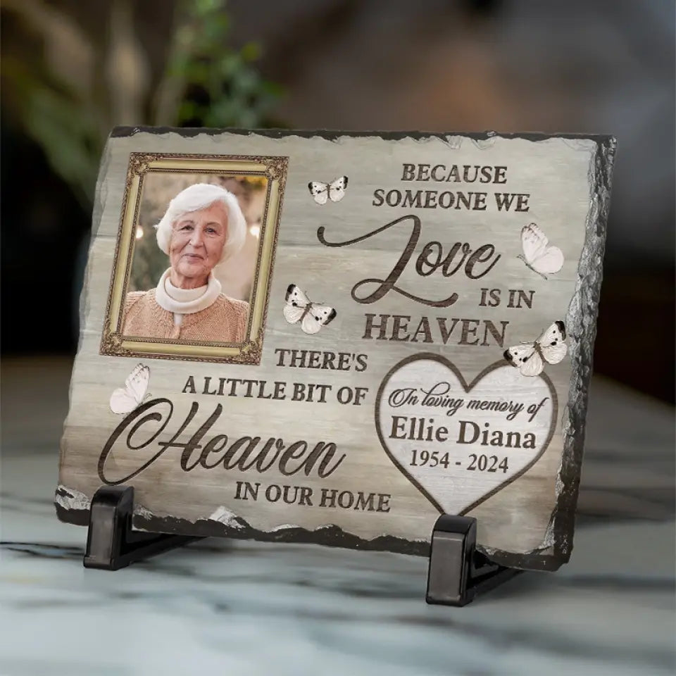 Photo personnalisée « J'ai tellement de toi dans mon cœur » - Pierre commémorative rectangulaire personnalisée avec support - Cadeau de condoléances pour les membres de la famille