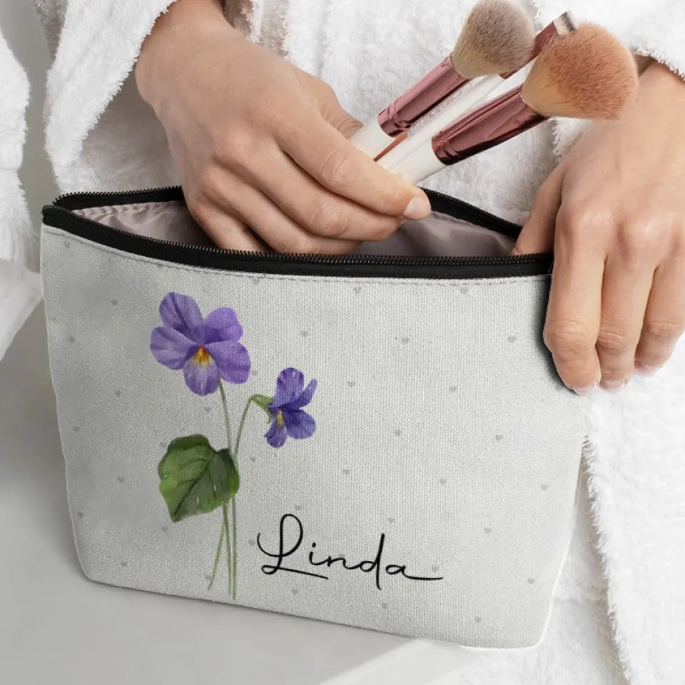Chaque fleur fleurit à son rythme - Trousse de maquillage personnalisée Bestie - Cadeau de mariage, cadeau de demoiselle d'honneur pour meilleures amies, meilleures amies, sœurs