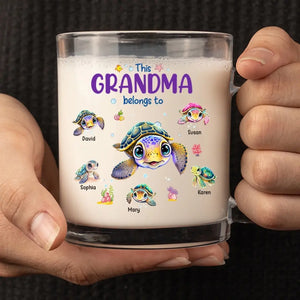 Nous continuons d'avancer comme des tortues - Tasse en verre personnalisée pour la famille - Cadeau pour maman, grand-mère