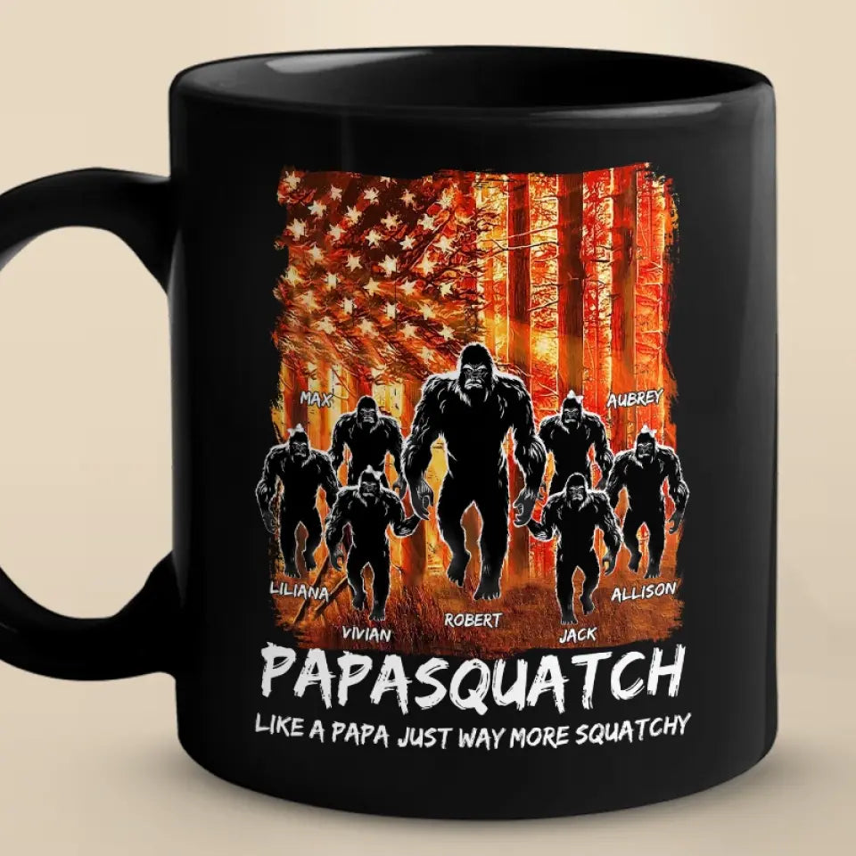 Comme un papa, mais en beaucoup plus accroupi - Tasse noire personnalisée pour la famille - Cadeau pour papa, grand-père