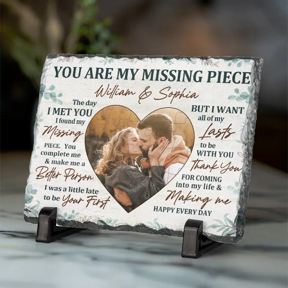 Photo personnalisée « Je veux que tous mes derniers jours soient avec toi » - Pierre rectangulaire personnalisée avec support pour couple - Cadeau pour mari et femme, anniversaire