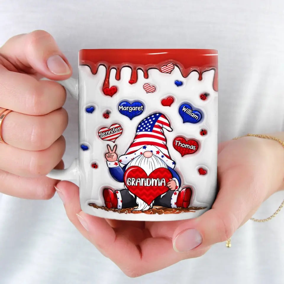 J'aime être grand-mère - Mug personnalisé 3D avec effet gonflé - Cadeau pour maman et grand-mère