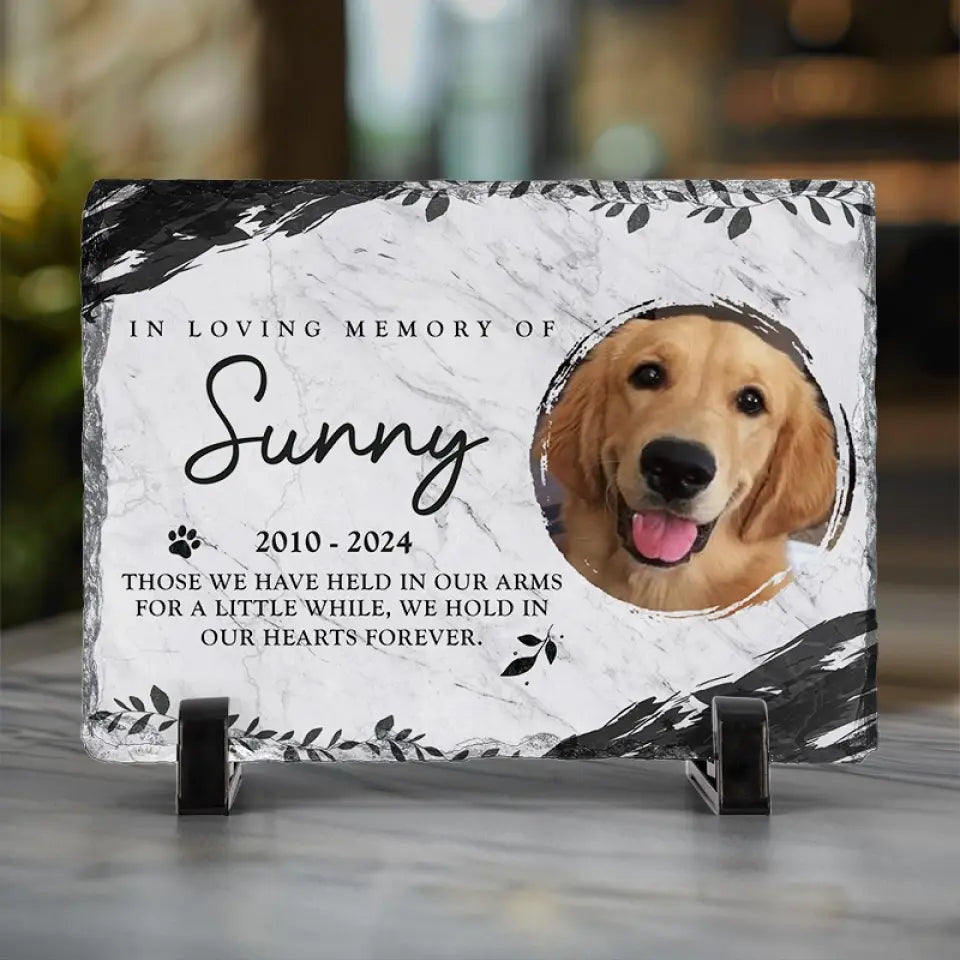 Photo personnalisée « Ne pleurez pas pour moi quand je serai parti » - Pierre commémorative rectangulaire personnalisée avec support - Cadeau de condoléances pour les propriétaires d'animaux et les amoureux des animaux