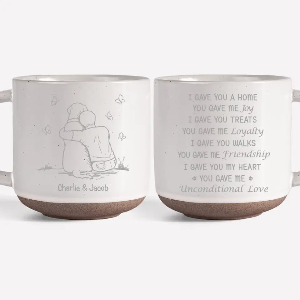 Tu m'as donné un amour inconditionnel - Mug personnalisé en céramique - Cadeau de condoléances pour les propriétaires et les amoureux des animaux