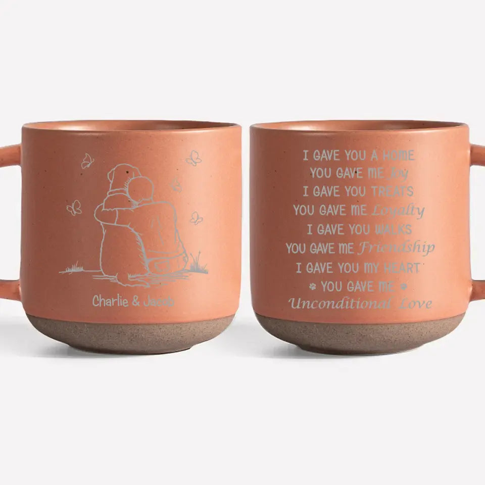 Tu m'as donné un amour inconditionnel - Mug personnalisé en céramique - Cadeau de condoléances pour les propriétaires et les amoureux des animaux